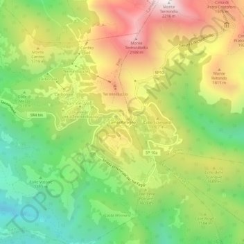 Mappa topografica Campoforogna, altitudine, rilievo