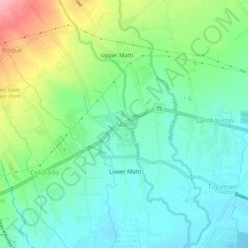 Mappa topografica Matti, altitudine, rilievo