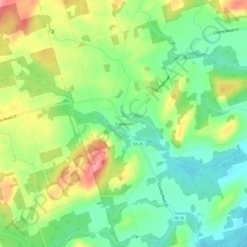 Mappa topografica Castleton, altitudine, rilievo