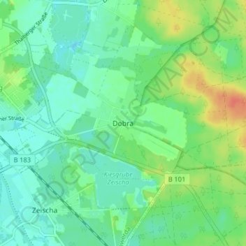 Mappa topografica Dobra, altitudine, rilievo