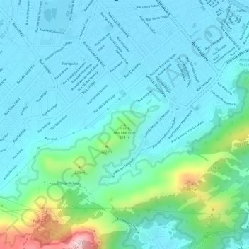 Mappa topografica Morro dos Macacos, altitudine, rilievo