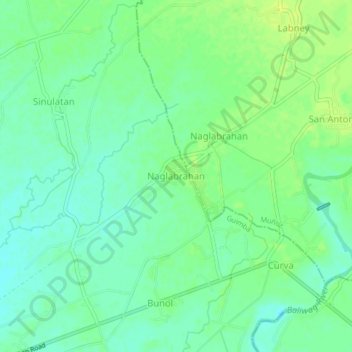 Mappa topografica Naglabrahan, altitudine, rilievo
