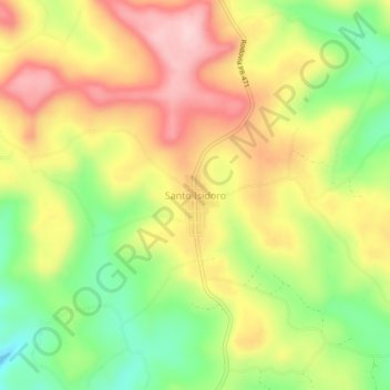 Mappa topografica Santo Isidoro, altitudine, rilievo