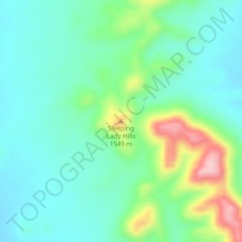 Mappa topografica Sleeping Lady Hills, altitudine, rilievo
