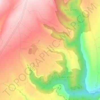 Mappa topografica Grotta dell'Acqua, altitudine, rilievo