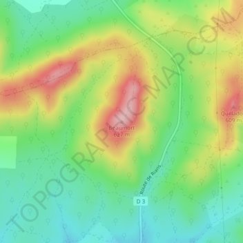 Mappa topografica Beaumort, altitudine, rilievo