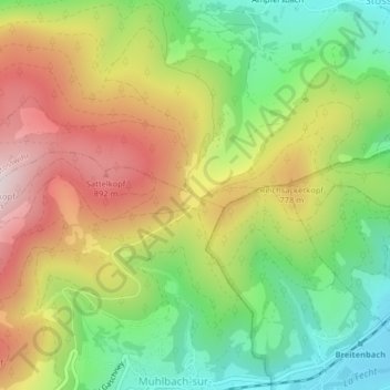 Mappa topografica Col du Sattel, altitudine, rilievo