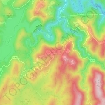 Mappa topografica Les Marjoris, altitudine, rilievo