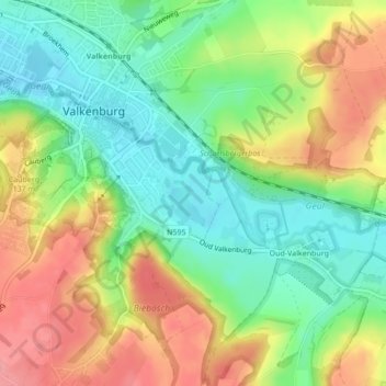 Mappa topografica Geulpark, altitudine, rilievo
