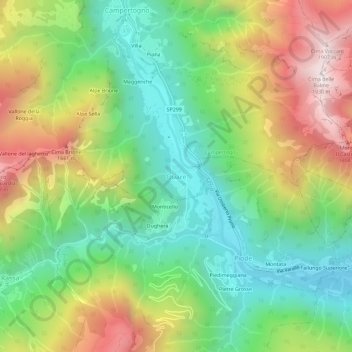 Mappa topografica Quare, altitudine, rilievo