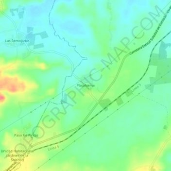 Mappa topografica Plataforma, altitudine, rilievo