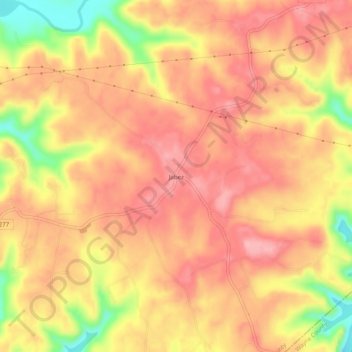 Mappa topografica Jabez, altitudine, rilievo