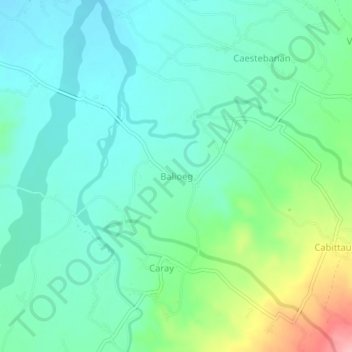 Mappa topografica Balioeg, altitudine, rilievo