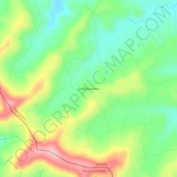Mappa topografica Colônia Nova, altitudine, rilievo
