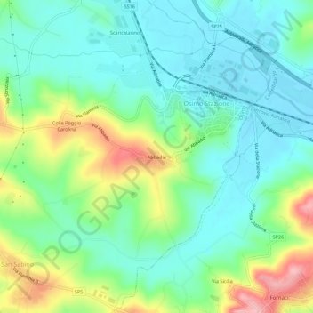 Mappa topografica Abbadia, altitudine, rilievo