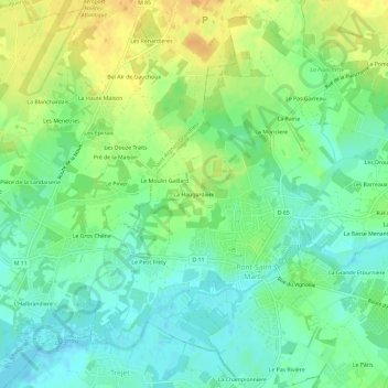 Mappa topografica La Haugardiere, altitudine, rilievo