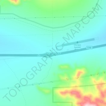 Mappa topografica Chiriaco Summit, altitudine, rilievo