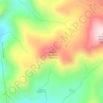 Mappa topografica Mount Redfield, altitudine, rilievo