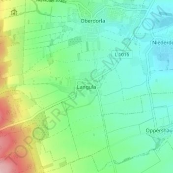 Mappa topografica Langula, altitudine, rilievo