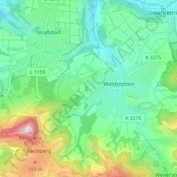 Mappa topografica Herzenklinge, altitudine, rilievo