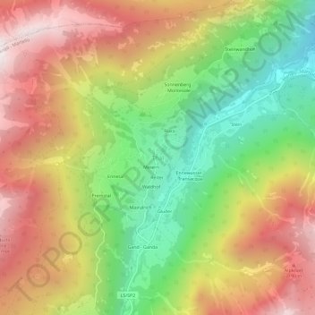 Mappa topografica Thal, altitudine, rilievo