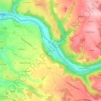 Mappa topografica Les Avalats, altitudine, rilievo