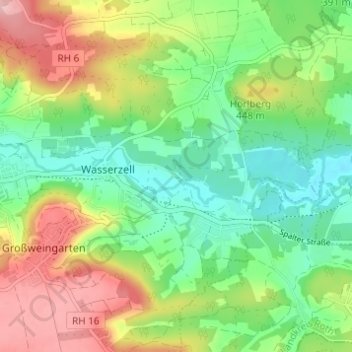 Mappa topografica Steinfurt, altitudine, rilievo