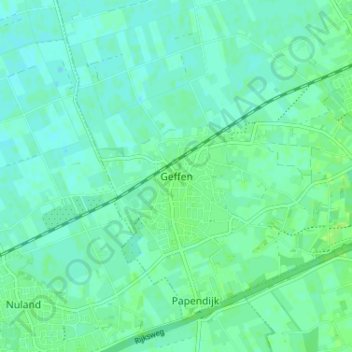 Mappa topografica Geffen, altitudine, rilievo