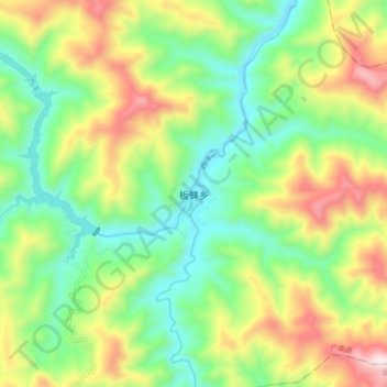 Mappa topografica 板蚌乡, altitudine, rilievo