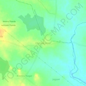 Mappa topografica Chennaraopet, altitudine, rilievo