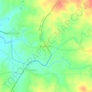 Mappa topografica Nadupuni, altitudine, rilievo