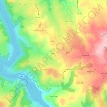 Mappa topografica Millet, altitudine, rilievo