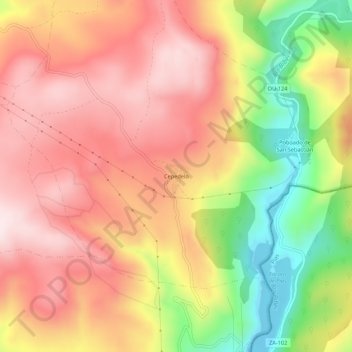 Mappa topografica Cepedelo, altitudine, rilievo