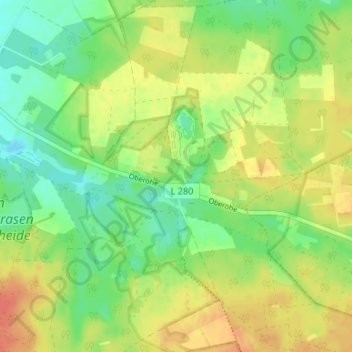 Mappa topografica Oberohe, altitudine, rilievo