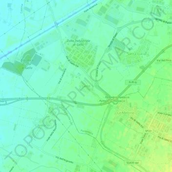 Mappa topografica Gello, altitudine, rilievo