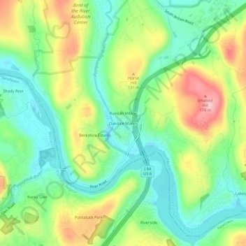Mappa topografica Oakdale Manor, altitudine, rilievo