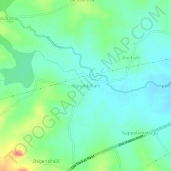 Mappa topografica Marandahalli, altitudine, rilievo