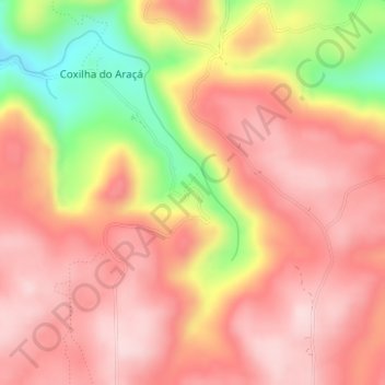 Mappa topografica Gruta do Índio, altitudine, rilievo
