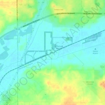 Mappa topografica Aboite, altitudine, rilievo