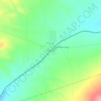 Mappa topografica Dragoon, altitudine, rilievo