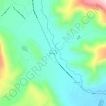 Mappa topografica Cleveland, altitudine, rilievo