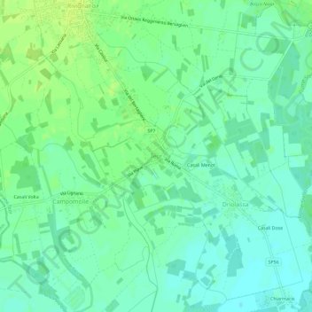 Mappa topografica Teor, altitudine, rilievo