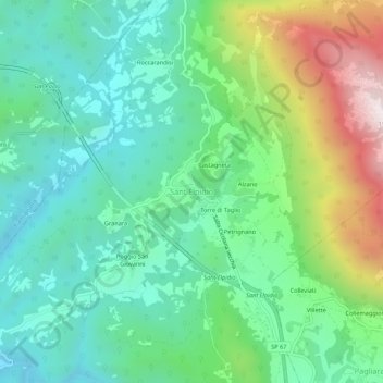 Mappa topografica Sant'Elpidio, altitudine, rilievo