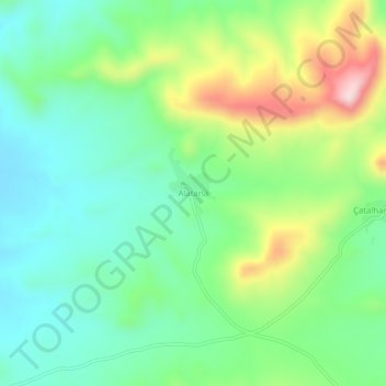 Mappa topografica Alatarla, altitudine, rilievo