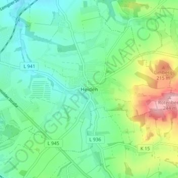 Mappa topografica Heiden, altitudine, rilievo