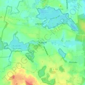 Mappa topografica Rixdorf, altitudine, rilievo