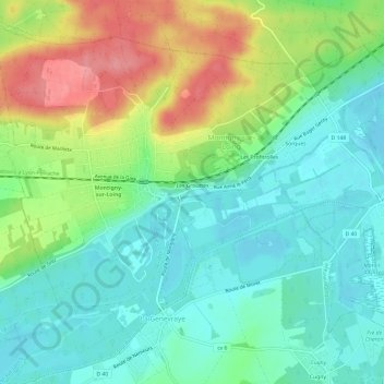 Mappa topografica Le Veau, altitudine, rilievo
