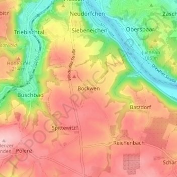 Mappa topografica Bockwen, altitudine, rilievo