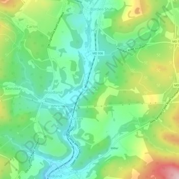 Mappa topografica National, altitudine, rilievo