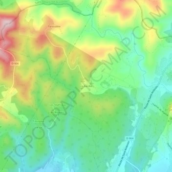 Mappa topografica La Gardie, altitudine, rilievo